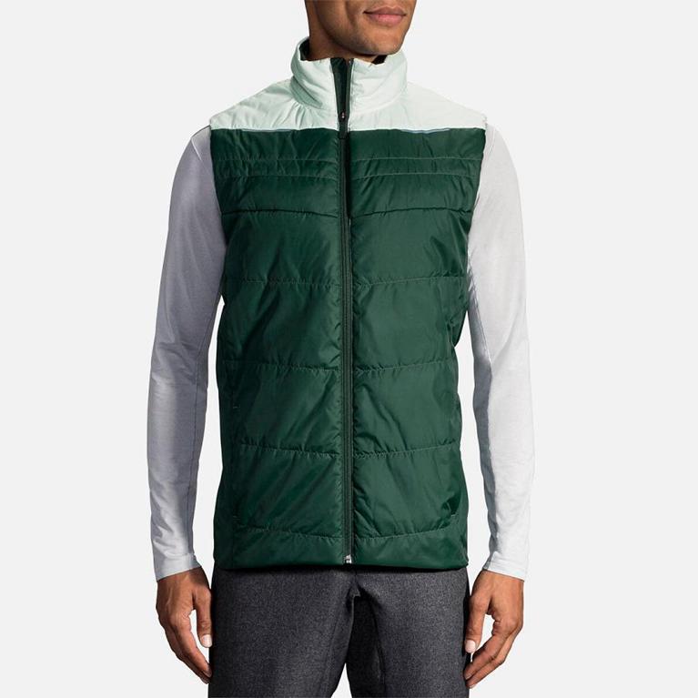 Brooks Cascadia Thermal Running Jackets - Men's - Green (04598-OHVY)